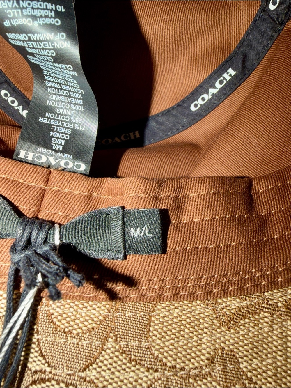 Coach Signature Jacquard Bucket Hat - Khaki/Brown - Picture 5 of 8